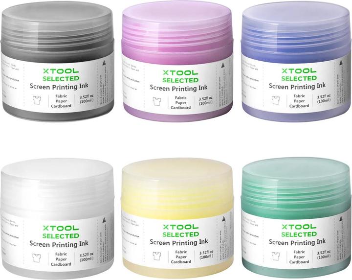 Actual product image XTool Basic Color Screen Printing Ink Set - 6 Colors