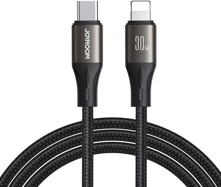 Actual product image Joyroom Cable Light-Speed USB-C to Lightning SA25-CL3, 30W, 1.2m (black) (1.20 m, USB 3.2 Gen 1, 30 W)