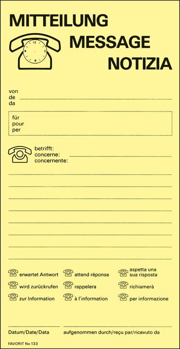 Actual product image Favorit Blocs de conversation - Message/Notizia