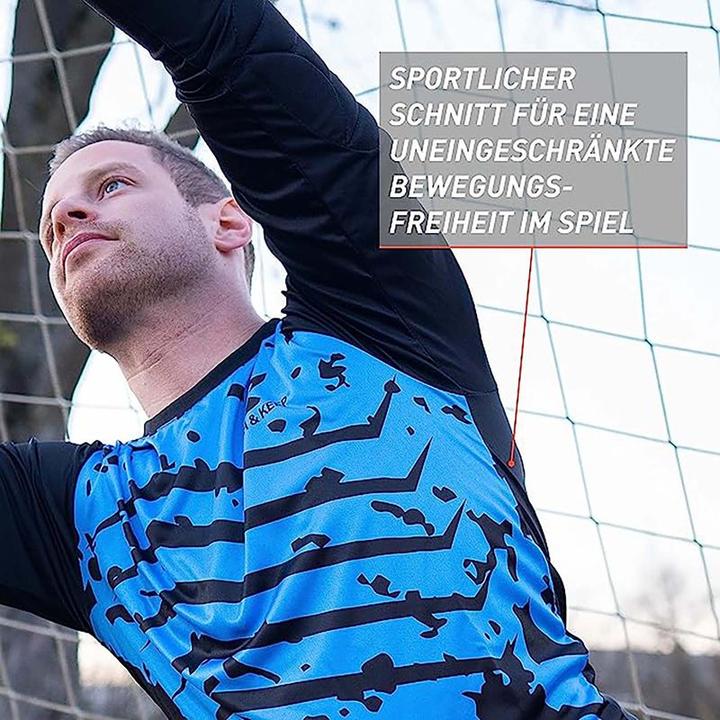 Image du produit Catch & Keep Maillot de gardien de but Protection T. 152 Bleu-Noir Maillot de gardien de but de football Haut (152)