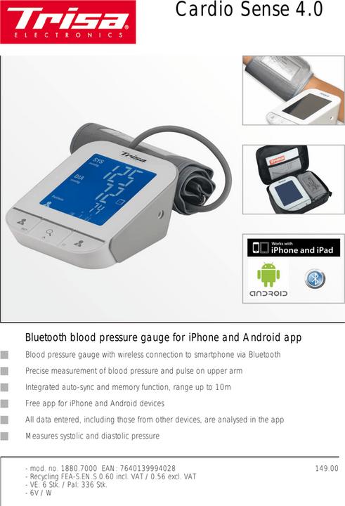 Produktbild Trisa Cardio Pro 4.0 (Blutdruckmessgerät Oberarm)