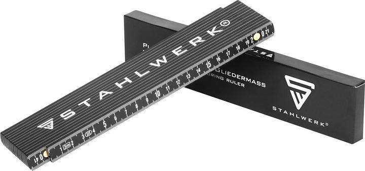 Produktbild Stahlwerk Zollstock 3er Set 3 Meter präziser Kunststoff-Gliedermassstab Meterstab (Metrisch)