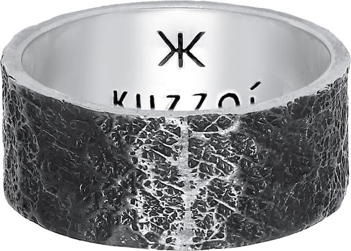 Actual product image Kuzzoi Ring Men Band Ring Organic Structure 925 Silver (56, 925 Silver)