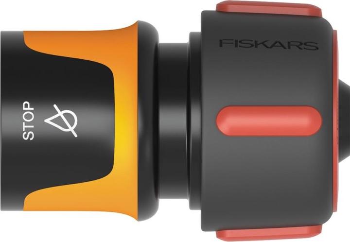Actual product image Fiskars Hose connection, With stop mechanism, SoftGrip contact points, Universal size, Ø 1.9 cm ( (Hose connector, 19 mm)
