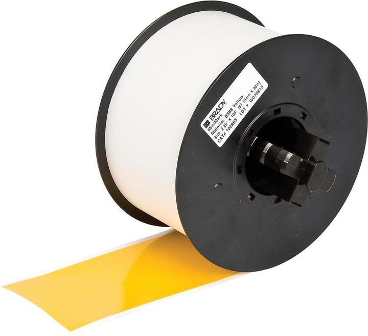 Actual product image Brady B-7569, standard vinyl tape, yellow, glossy, 57.00 mm x 35.00 m, permanent, continuous, f. MiniMa