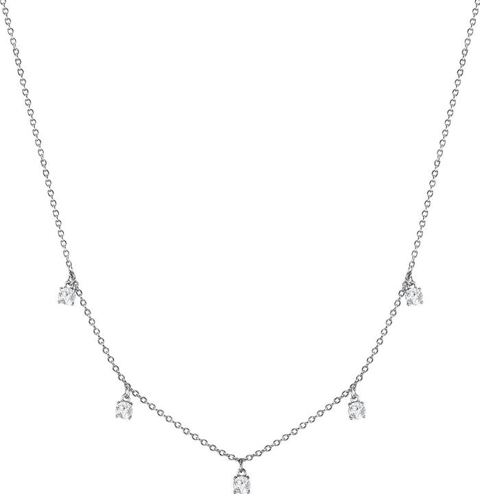 Immagine prodotto Glanzstücke München Catena da donna con 5 zirconi in argento sterling 40,0 cm di base + 5,0 cm di prolunga (Argento, 40 - 45 cm)
