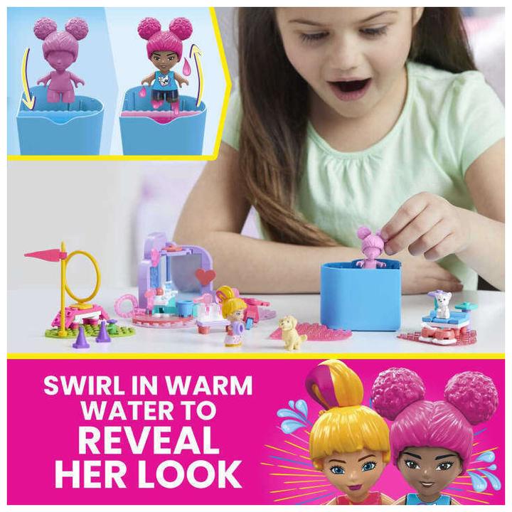 Actual product image Mega Construx Barbie Color Reveal Train "n Wash Pets