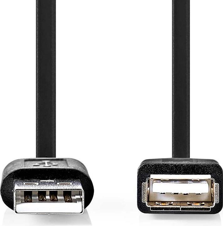 Produktbild Nedis USB-Kabel | USB 2.0 | USB-A Stecker | USB-A Buchse | 480 Mbps | Vernickelt | 1.00 m | Rund | P (1 m, USB 2.0)