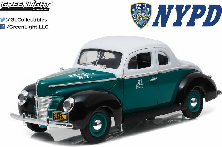 Actual product image Greenlight Collectibles 1940 Ford Deluxe Coupe NYPD