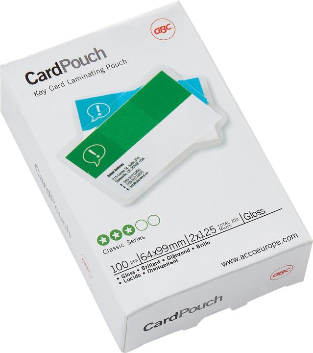 Immagine prodotto GBC CARD POUCH - Tasche per film per laminazione a caldo (Speciale, 100 Pezzo/i, 250 µm)