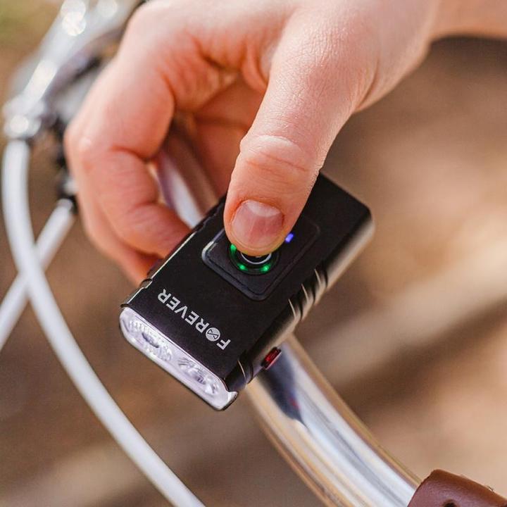 Actual product image Forever BLG-200 Bicycle and Scooter Active Light Kit with Built-in Battery Universal Frame Holder (400 lm, 15 lm)