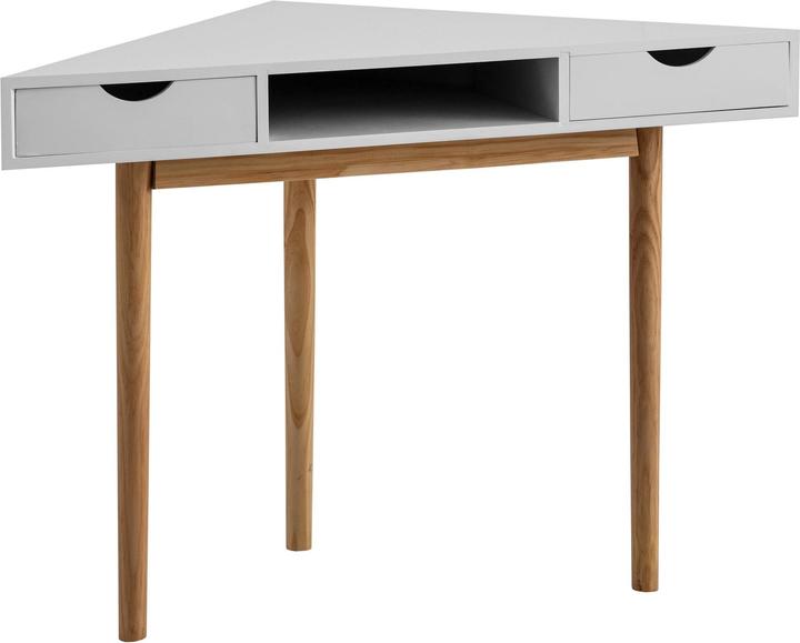 Produktbild FineBuy Eckschreibtisch Schreibtisch 80 cm Weiss Schubladen Tisch Platzsparend (80 x 80 x 78 cm)
