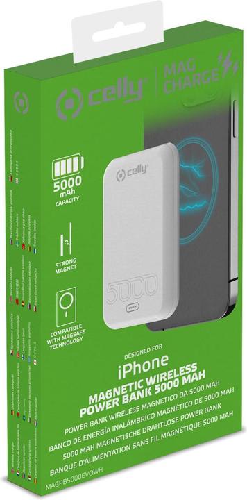 Produktbild Celly Power Bank Competible Magcharge 5a White Magpb5000evowh (5000 mAh, 15 W)