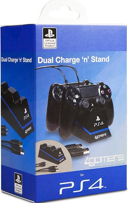 Produktbild 4Gamers Dual Play & Charge Kabel mit Desktop Stand (PS4)