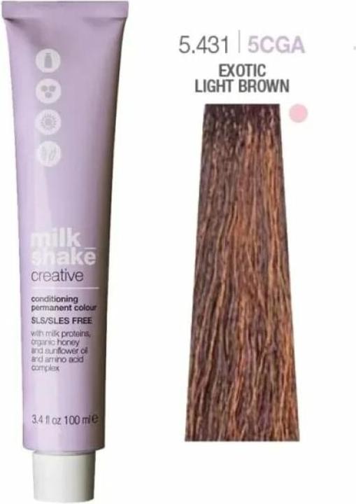 Actual product image Milk_Shake Vopsea permanenta Creative 5.4315CGA, Castaniu Deschis Exotic, 100ml (Castaniu Deschis Exotic, 5.4315CGA)
