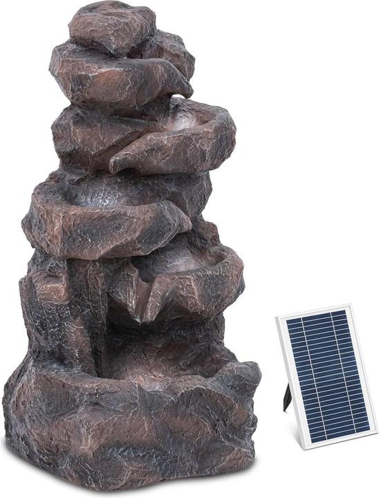 Produktbild Hillvert Solar Gartenbrunnen Solarbrunnen Zierbrunnen Wasserspiel Felsenformation LED
