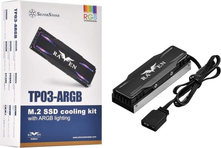 Produktbild Silverstone Technology SST-TP03-ARGB - M.2 SSD cooling set + ARGB