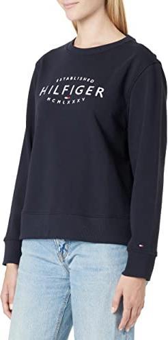 Actual product image Tommy Hilfiger Ladies O-nk Sweatshirt by Reg Sweater, Desert Sky, S (S)