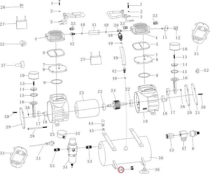 Actual product image Wiltec Spare Part Airbrush Compressor Water Drain Plug AF186 / AS196 / AS196A / AF189