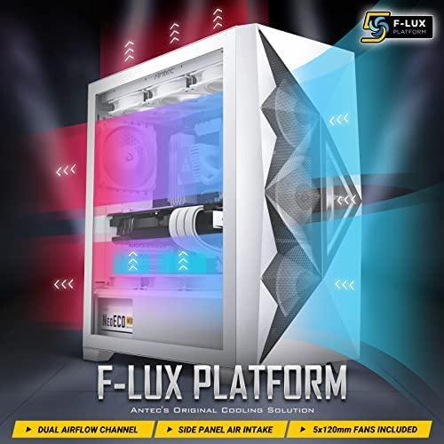 Produktbild Antec Geh Gamer Dark Fleet DF800 FLUX Midi Tower weiss retail (ATX, Mini-ITX)