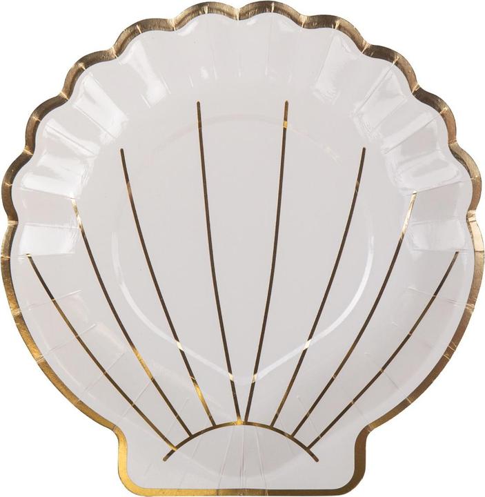Produktbild Artifete Pappteller Muschelschale Weiss (8 Stk.) (8 x)