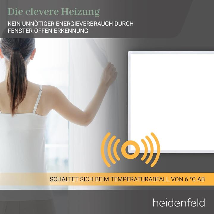 Actual product image Heidenfeld Infrared Heater HF-HP100-2 Infrared Wall Heater Radiator Heating App (300 Watt) (300 W)