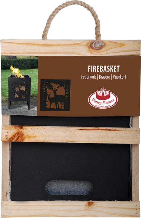 Produktbild Esschert Design Feuerkorb Quadratisch mit Hirsch, Schwarz (30.20 cm)