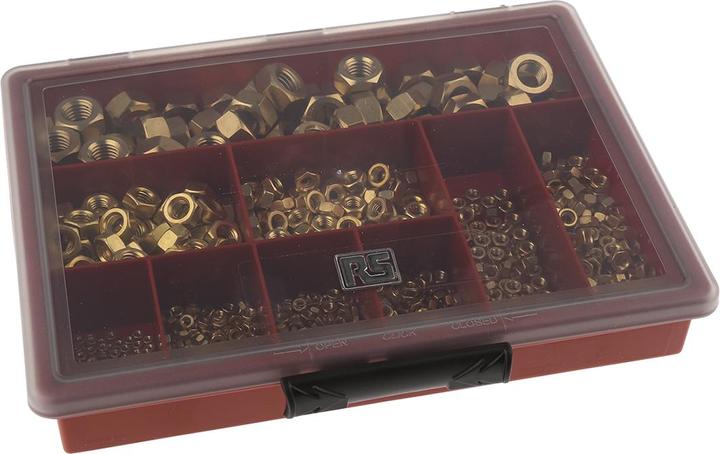 Image du produit Rs Pro Assortiment d'écrous en laiton (M10, M2, M3, M4, M5, M6, M8)