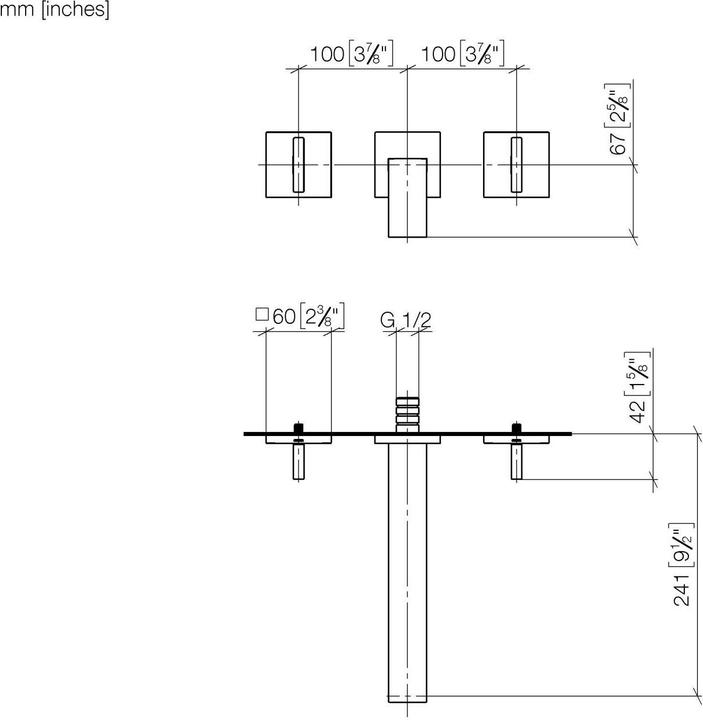 Produktbild Dornbracht MEM Wand Waschtischbatterie, ohne Ablaufgarnitur, Ausladung 240 mm, Bausatz-Endmontage, 3