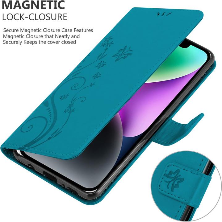 Actual product image Cadorabo Cover for Apple iPhone 14 in Flower Book Style (Apple iPhone 14)