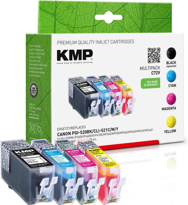 KMP C72V Value Pack BK/C/M/Y Comp. met PGI-520 / CLI-521 (M, C, Y, BK)
