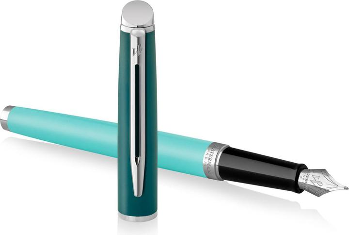 Actual product image Waterman Fountain Pen Hemisphere Colour Blocking Green C.C. M blue gift box (Green, 1 x)