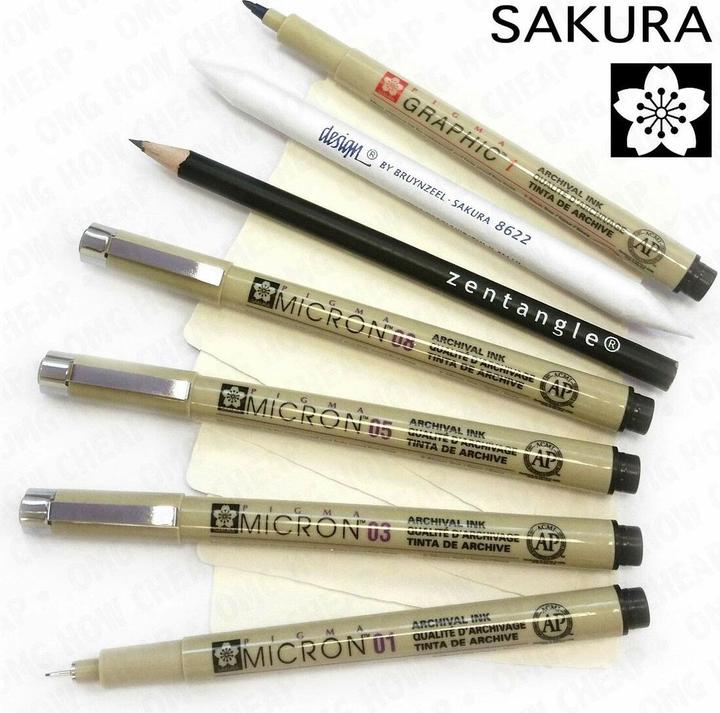 Actual product image Sakura Zentangle Tool Set (Black, 12 x)
