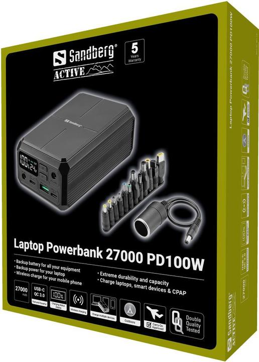 Produktbild Sandberg Laptop Powerbank (27000 mAh, 100 W, 99.90 Wh)