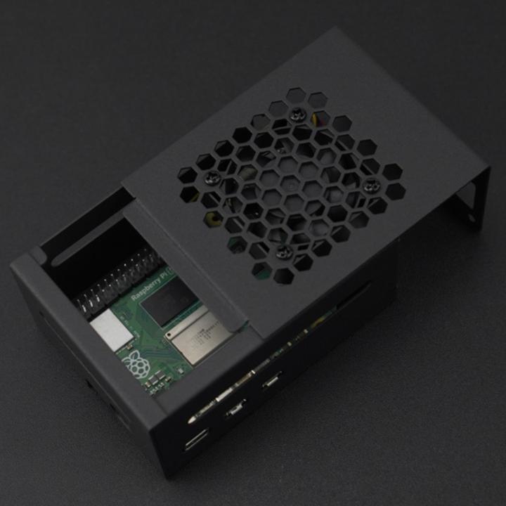 Image du produit DFRobot Boîtier métallique Raspberry Pi 5 avec dissipateur thermique et ventilateur silencieux