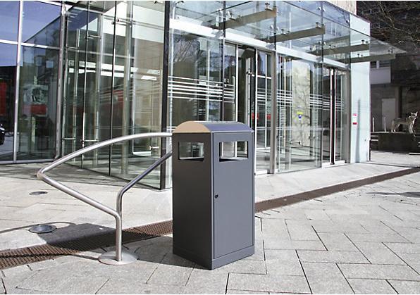 Actual product image Waste collector with ashtray, capacity 90 l, charcoal. (90 l)