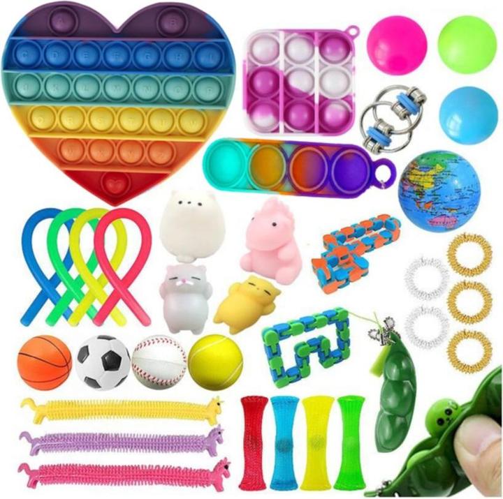 I Am Creative Anti Stress Silikon Bubbles Pop It Fidget Spiele Mitgebsel Mitbringsel 35er Set