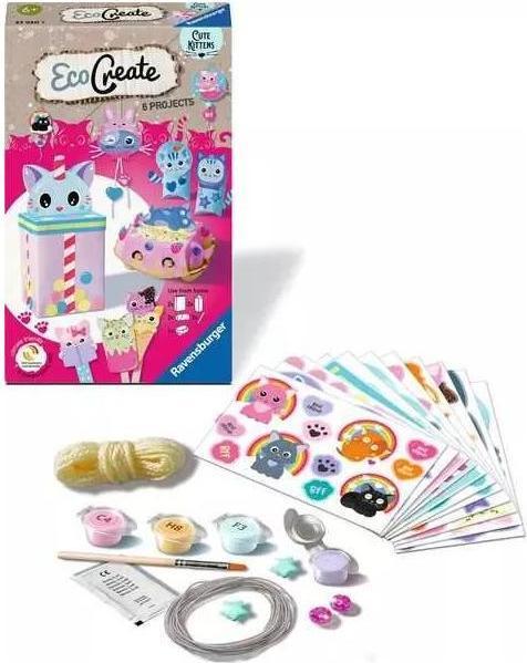 Image du produit Ravensburger EcoCreate 23920 - Mignons chatons - Kit de bricolage pour les enfants de 6 ans et plus