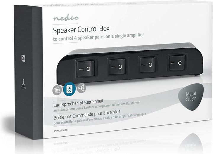 Immagine prodotto Nedis Unità di controllo dell'altoparlante - Scatola di controllo - Impedenza dell'altoparlante: 4-16 ohm (50 m, 2.50 mm².)