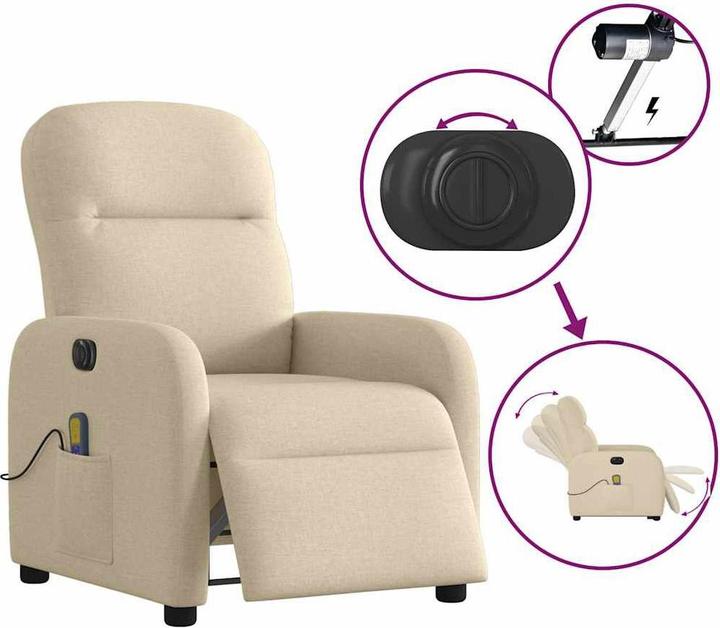 Immagine prodotto VidaXL Sedia da massaggio elettrica in tessuto crema