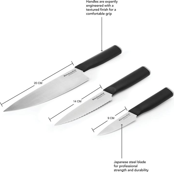 Actual product image KitchenAid Classic 3-Piece Cooking Knife Set (20 cm)