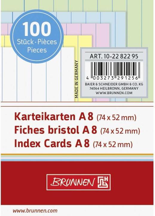 Immagine prodotto Schede di indice A8 foderate (A8, 200 g/m², 100 x)