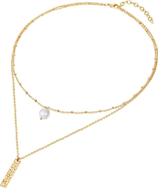 Image du produit Valero Pearls Femme Acier inoxydable Perle d'eau douce or jaune 38,0/40,0 cm Chaîne de base + 5,0 cm Extension - (Acier inoxydable, 40 - 45 cm)