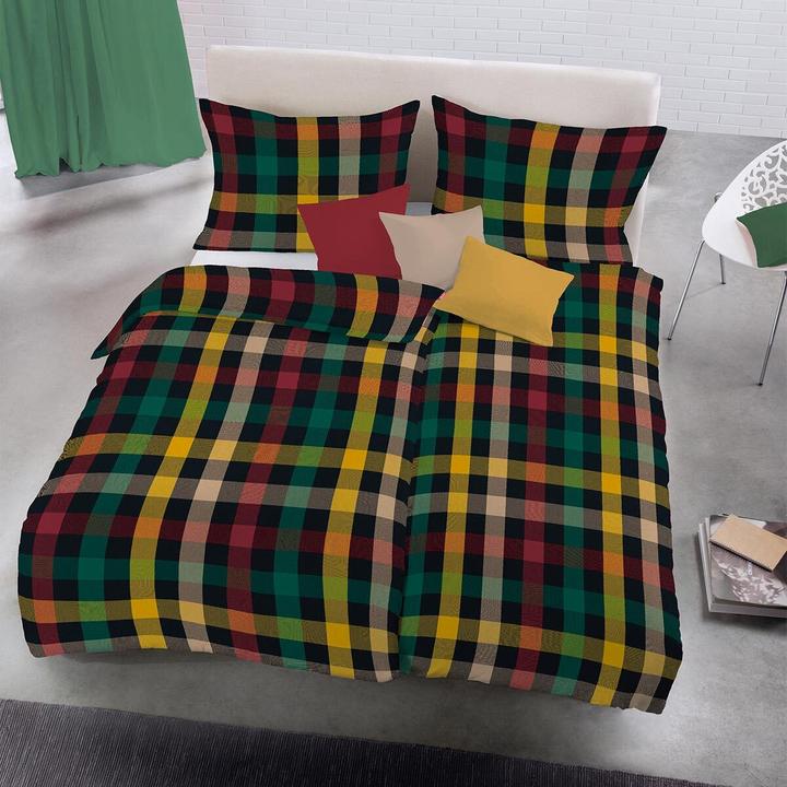 Produktbild Fleuresse gewebte Edelflanell Bettwäsche Lech Devonport multicolor (Duvetbezug, 160x210 cm + 65x100 cm)