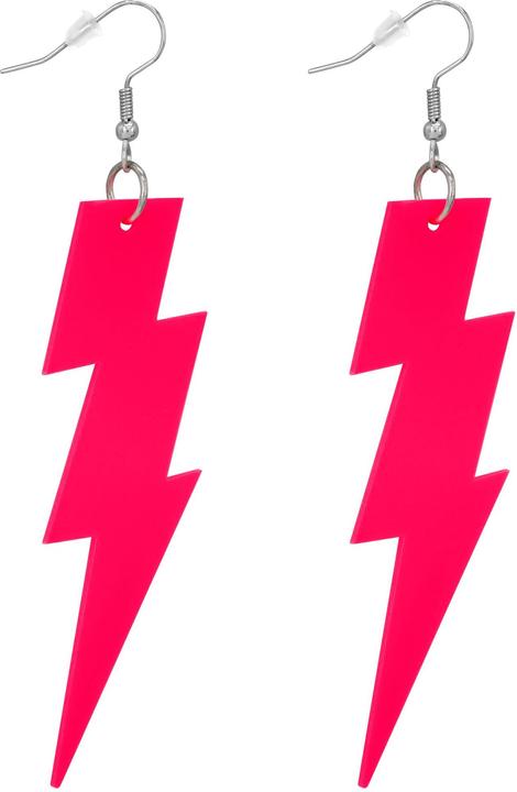 Widmann Neon pinke 80er Jahre Blitz Ohrringe