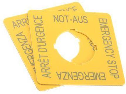 Actual product image Eaton Emergency stop sign 50x50mm quadrilingual