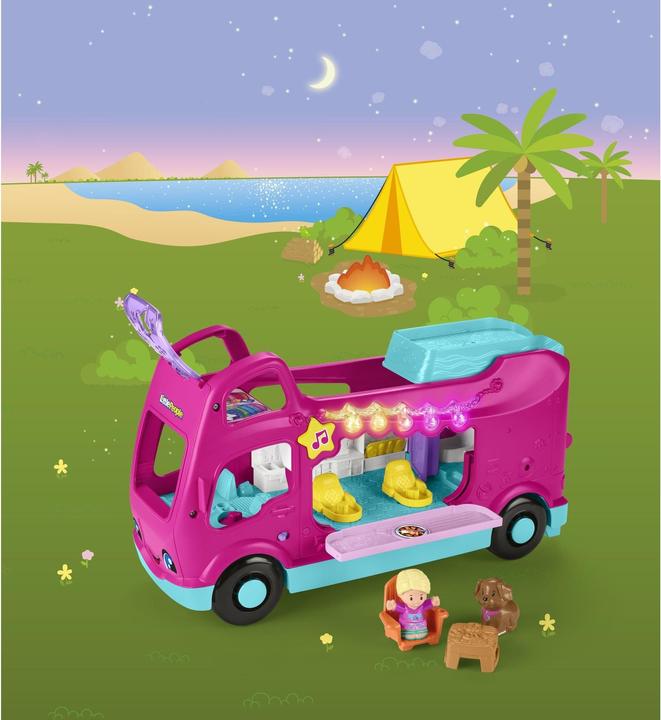 Productafbeelding Fisher-Price Little People Barbie Little Dreamcamper speelset met licht en geluid, 2 figuren (85)
