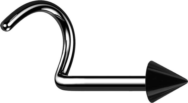 Produktbild Star Piercing Nasenstecker gebogen schwarz mit Cone (Titan G23, ohne Messing)