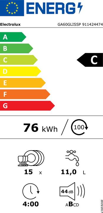 Label énergétique Electrolux GA60GLISSP