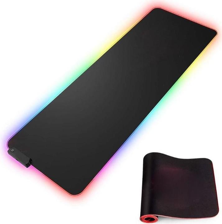 Produktbild Riff RGB-01 Rubber Cloth Gaming Mouse Pad with USB RGB Colored LED Frame (80x30cm) black